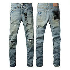 Men's black slim fit skinny jeans with button fly and straight leg design