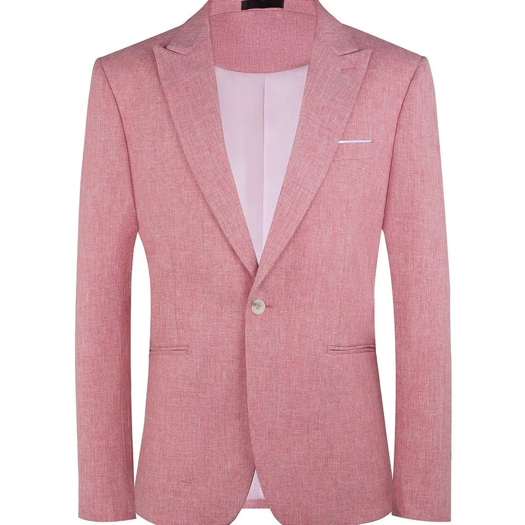 Men's light blue casual two-piece suit with western style details on hanger