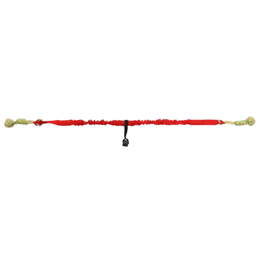 Cotton thread dog tug of war rope toy in black grey and red for teeth cleaning