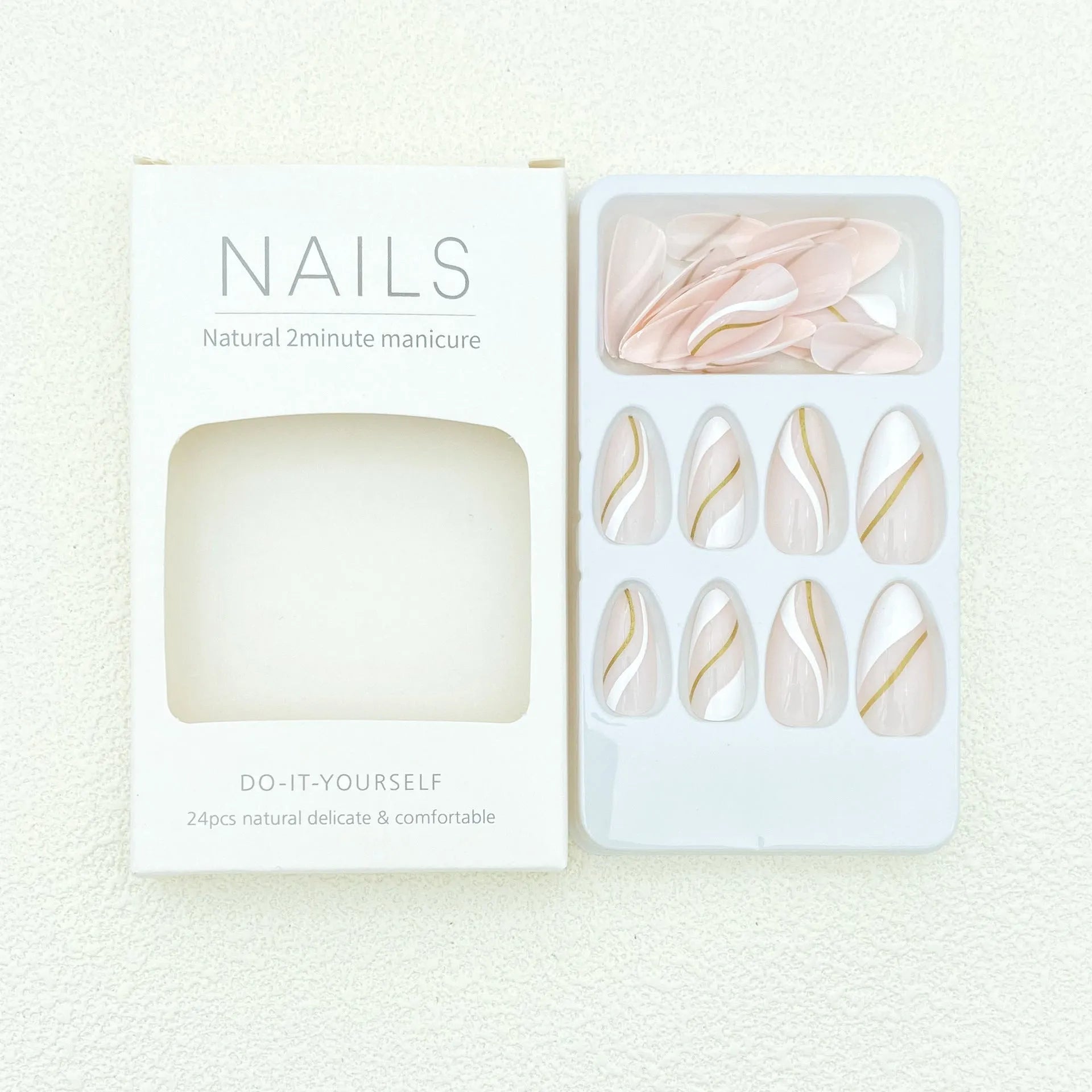 Golden lines plaid pattern nail stickers JF0518 medium drop shape with plastic wearable armour