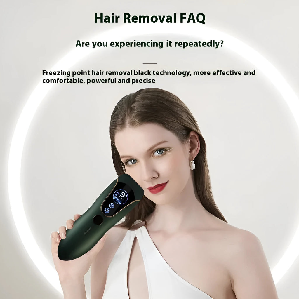 Freezing point hair removal device in sundial design for whole body treatment