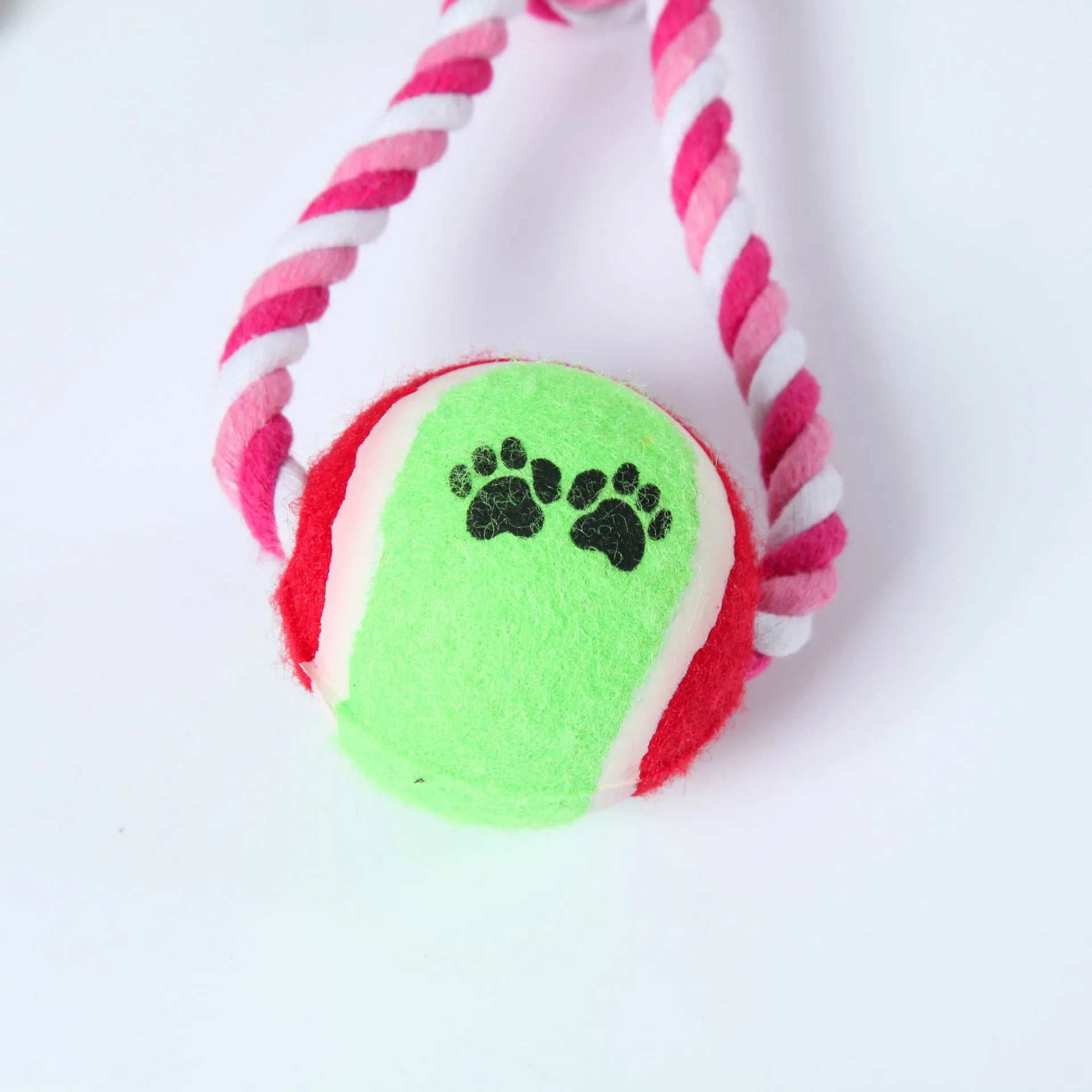 38cm long cotton string dog toy in red and white colour option for medium to large breeds
