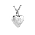 Openable heart casket cremation necklace with paw print design on titanium steel