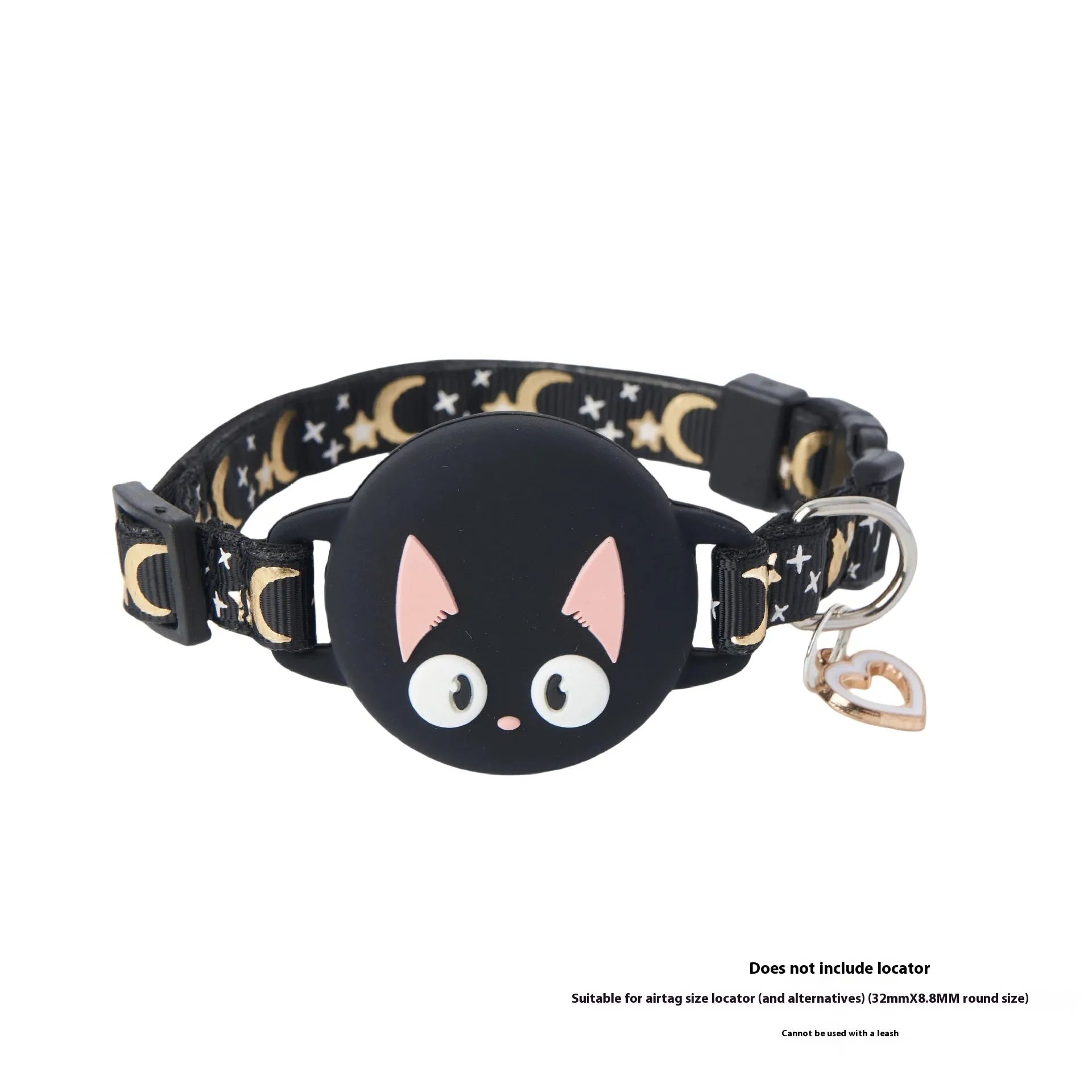 Plastic Apple AirTag protective case for cat collars in pink, showing attachment loop.