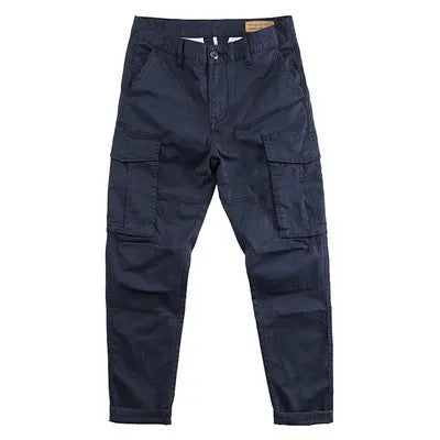 Multi-pocket men's labour protection trousers in cotton fabric with cropped length design