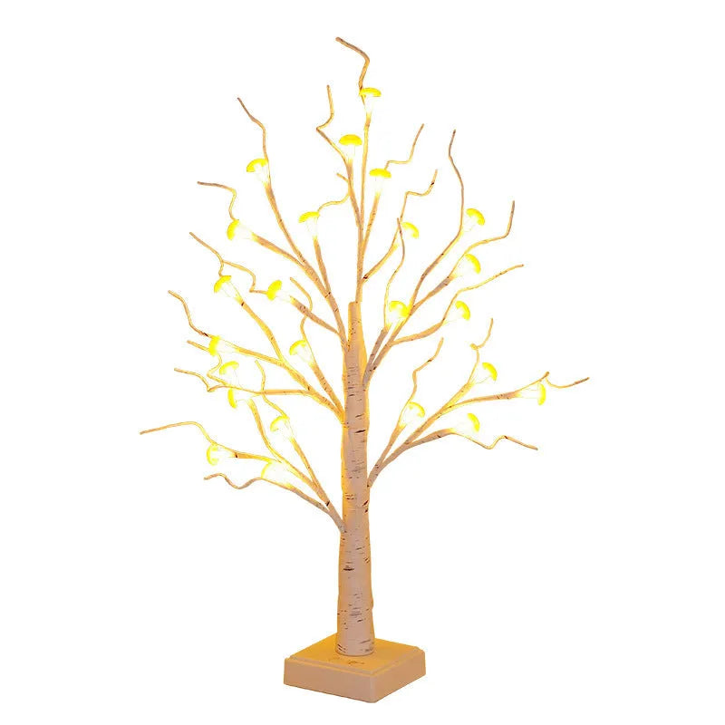 60cm tall mushroom tree lamp with 24 detachable flowers and warm LED lighting