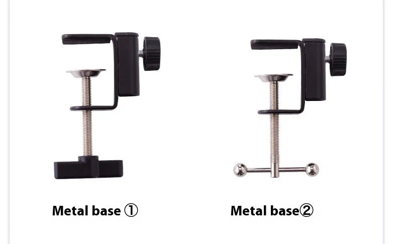 Black foldable metal tablet cantilever bracket with adjustable arm and tablet clip