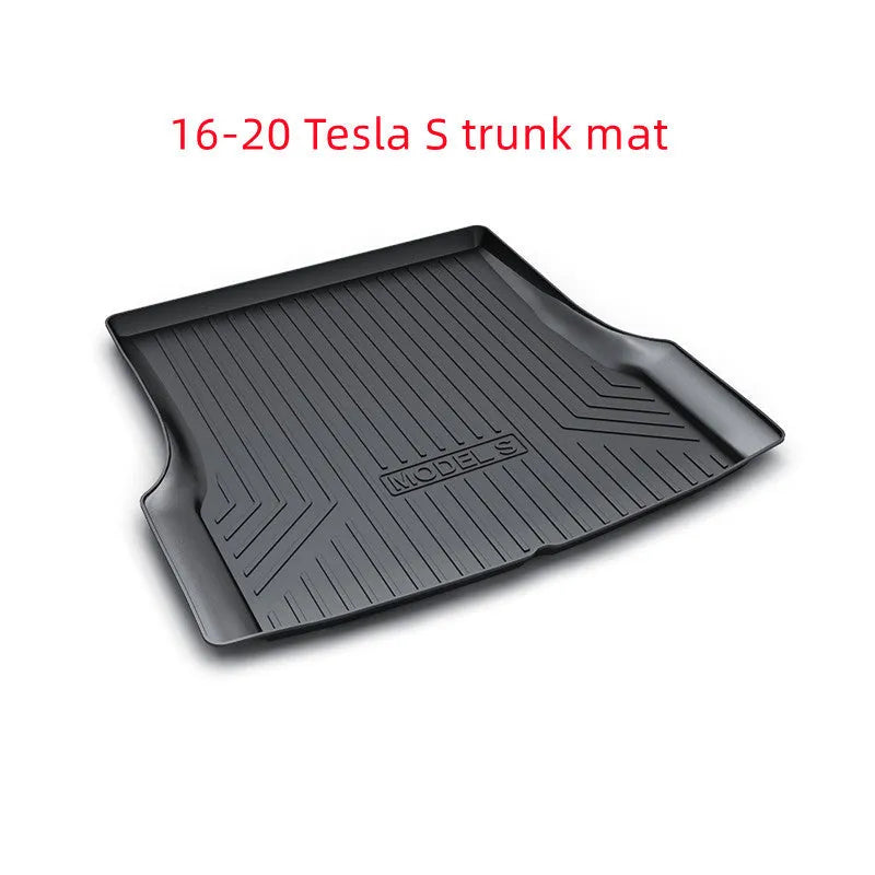 Rubber floor mat with TPE footrest for Tesla Model 3, Y, S, and X cars