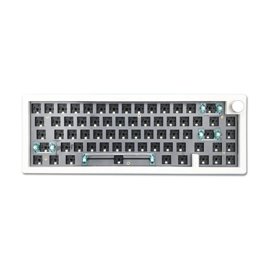 DIY mechanical keyboard kit with RGB lighting in seven colour options showing compact 40cm design