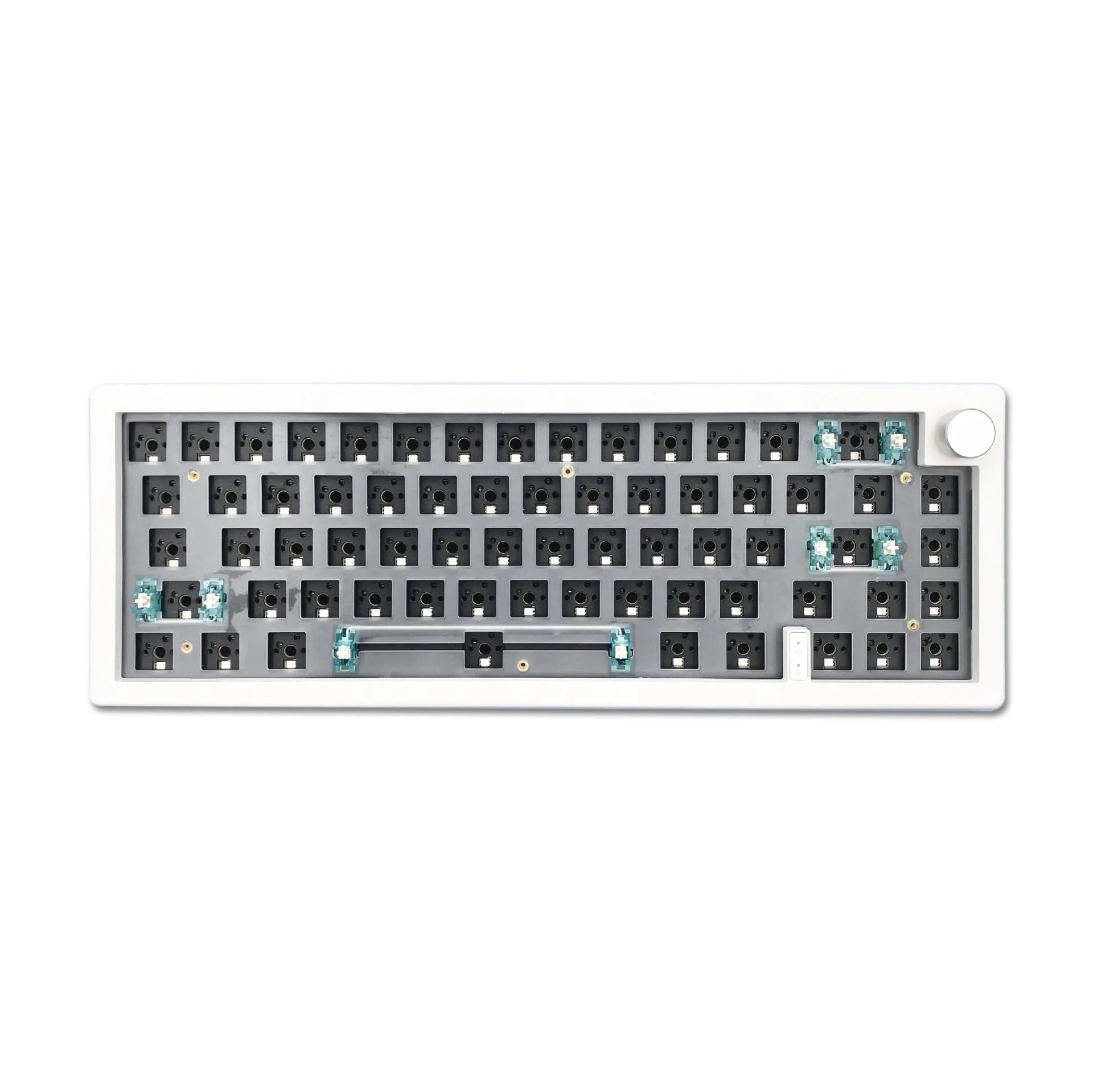 DIY mechanical keyboard kit with RGB lighting in seven colour options showing compact 40cm design