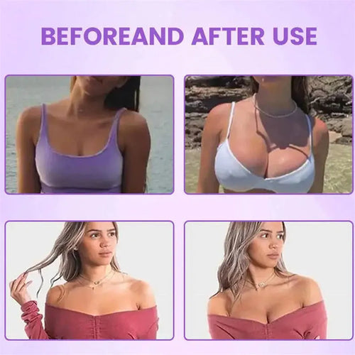 Adhesive chest patch pair for breast enhancement and body tightening beauty treatment