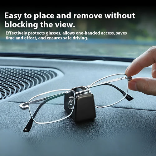 Zinc alloy car dashboard glasses clip with leather nose pad in black, grey, green or red