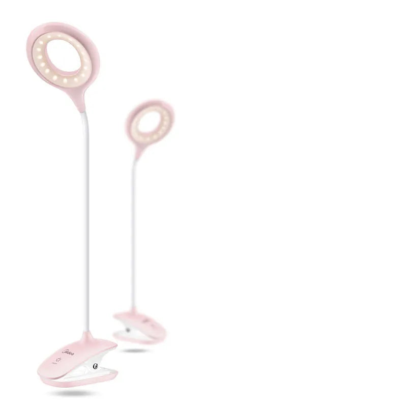 Rechargeable table lamp with touch switch and USB charging port in green, pink, or white colours