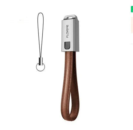 Short 20cm leather-finish USB charging cable with Apple Lightning connector in three colour options