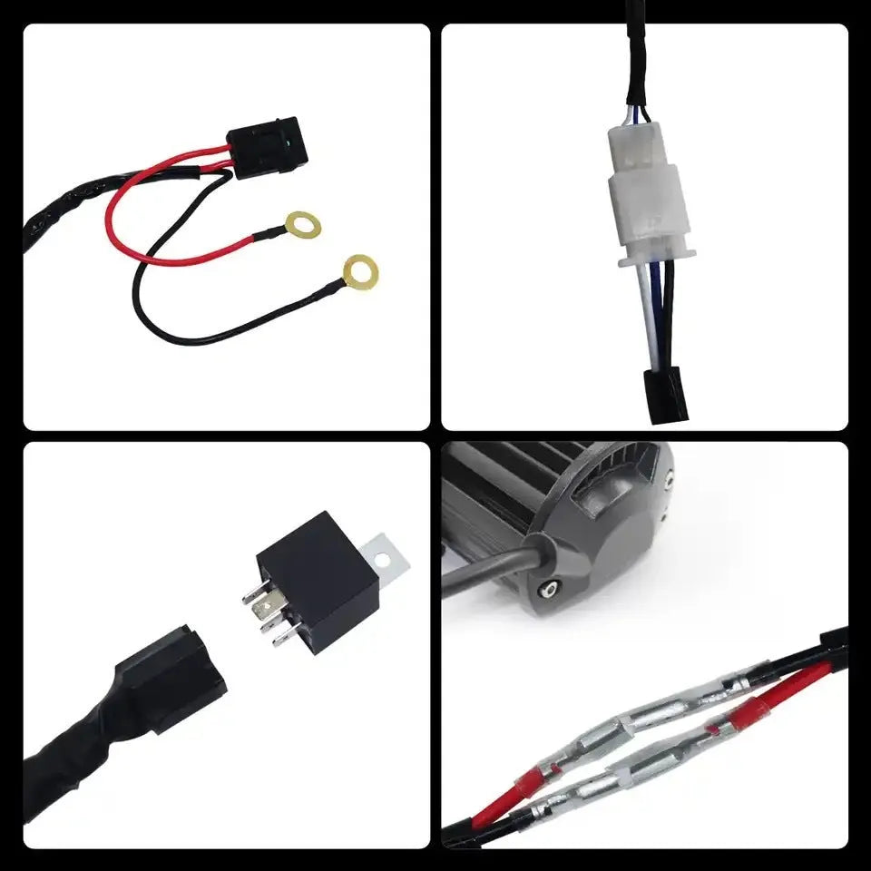 Automotive wiring harness for dual LED roof lights with silicone insulation and 2 metre length