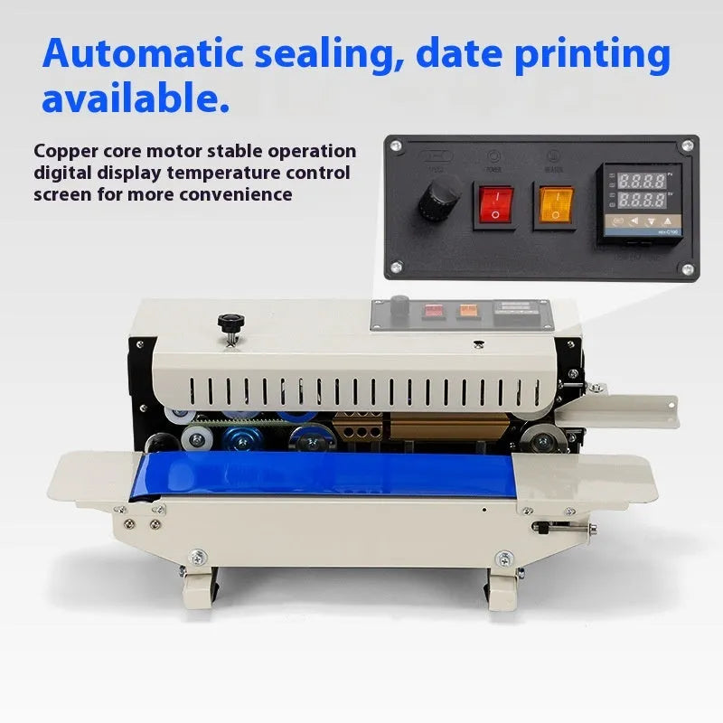 Manual steel seal sealing machine with integrated date printing mechanism for tabletop commercial use