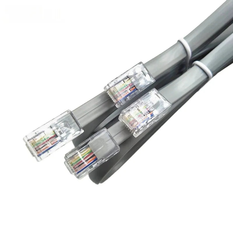 Silver grey CAT6 network cable with RJ45 connectors, 2 metre length
