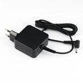 Black 45W laptop adapter with American DC connector showing compact dimensions