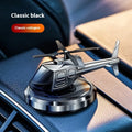 Metal solar helicopter car perfume rotating on dashboard in silver black or blue