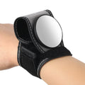 Black nylon rear-view mirror for bicycle handlebars, showing the 6 cm circular glass.