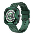 Square smart bracelet watch with 1.32-inch touch screen and silicone wristband in three colour options