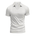 Men's casual V-neck short sleeve t-shirt in loose fit with six colour options