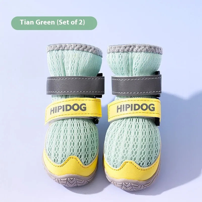 Cartoon style dog shoes in Bondi Blue colour for summer heat protection