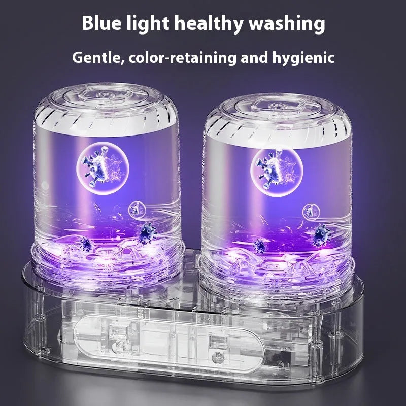 White double bucket USB mini washing machine for underwear and small laundry items
