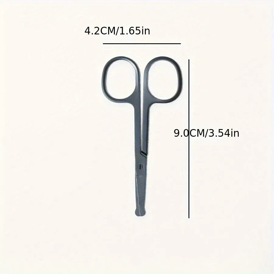 Black dual-sided pet grooming brush showing soft bristles for eyes on one end and a wider comb on the other