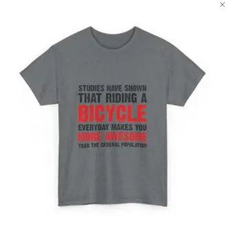 Grey women's cotton short sleeve t-shirt with a printed pattern, shown on a hanger.