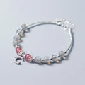 Natural moonstone adjustable bracelet with silver extension chain and crescent moon accent