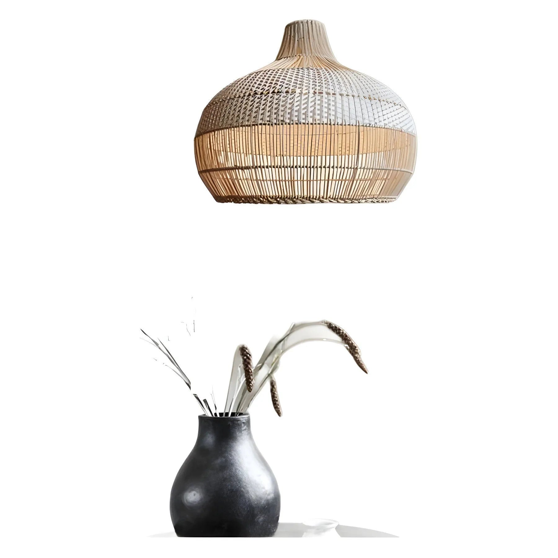 60cm wide rattan silent wind style chandelier for living room or dining room.