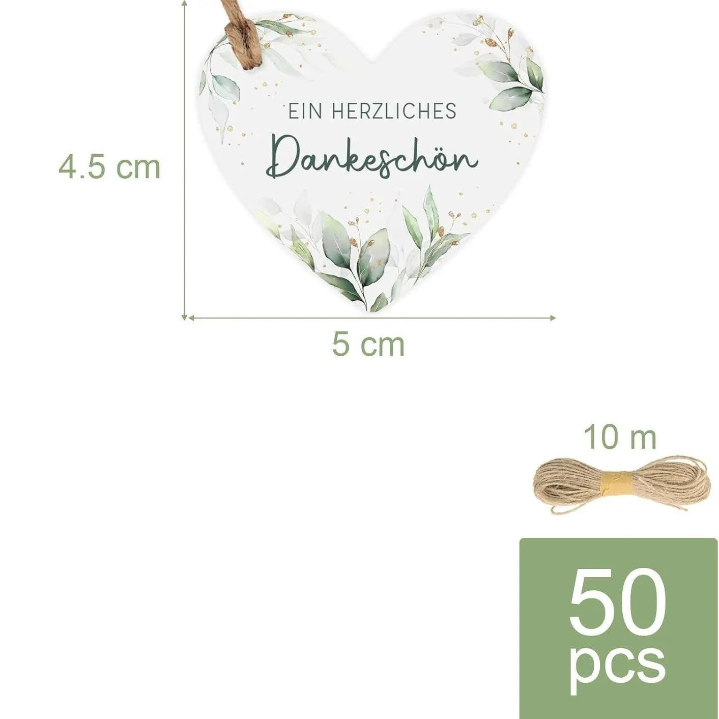 Set of 50 floral heart-shaped paper gift tags in two colour variations.