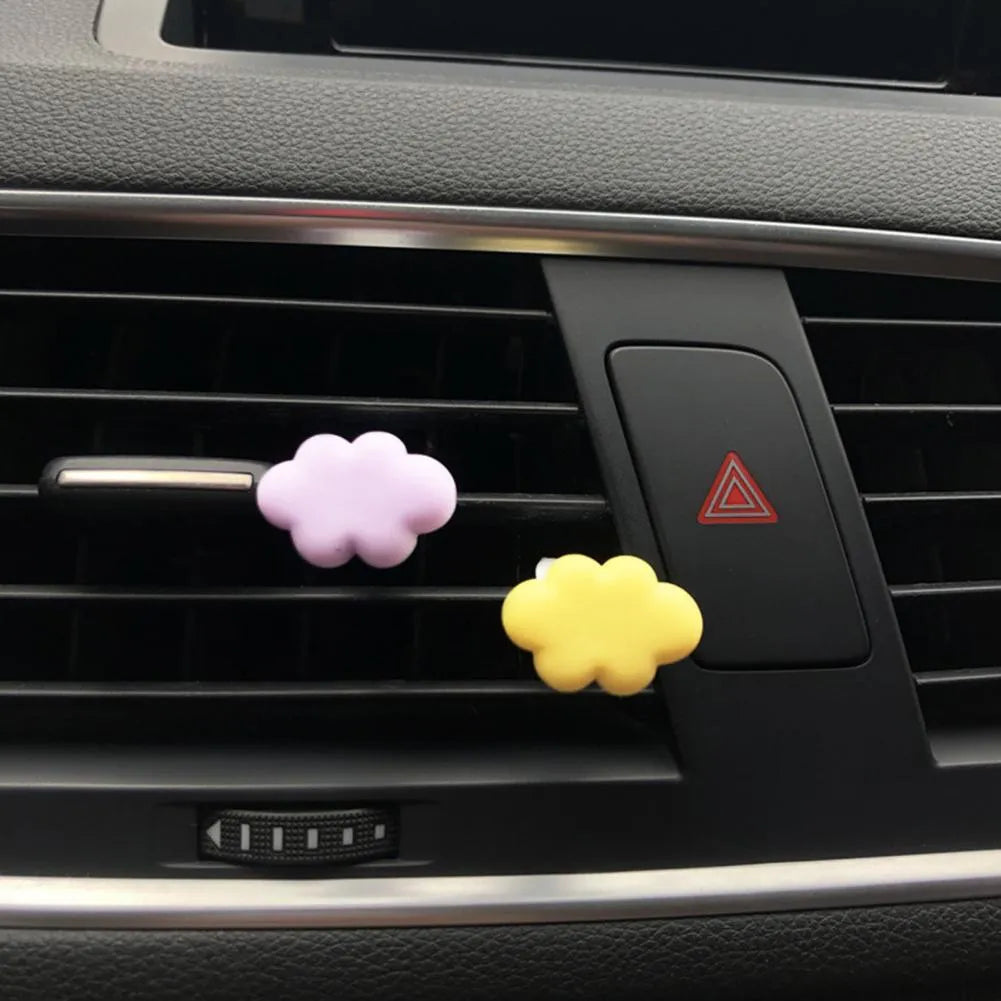 Resin Baiyun cartoon car fragrance clip in six colours for dashboard or vent mounting