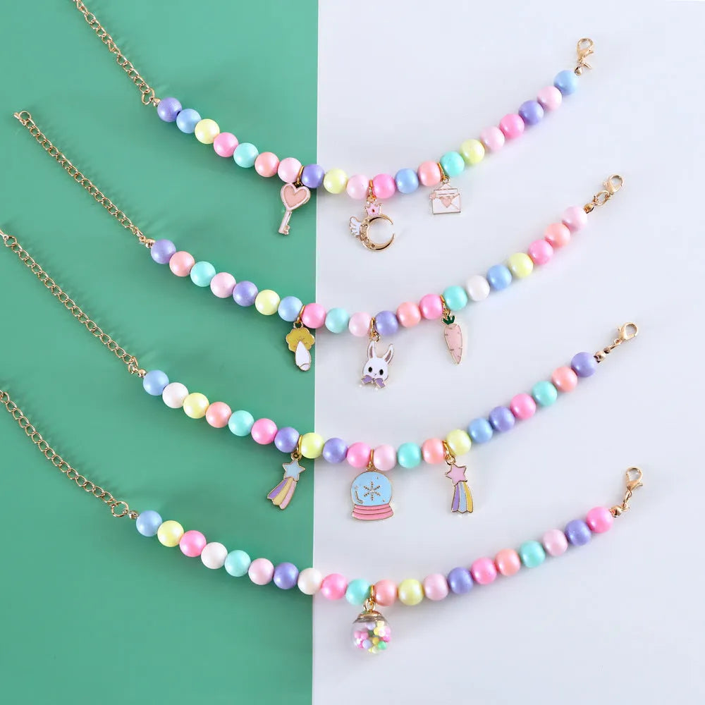 Colourful macaron pet collar with resin beads in six designs and adjustable sizing for small animals