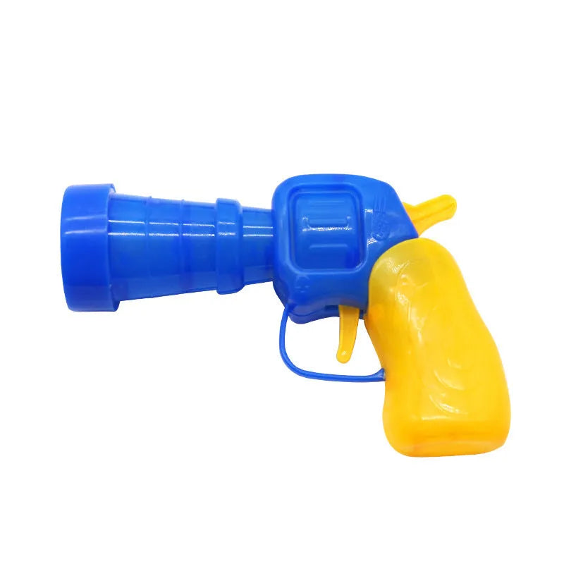 Interactive pet toy gun with plush balls for dogs and cats, showing launcher with 30cm barrel and multiple soft balls