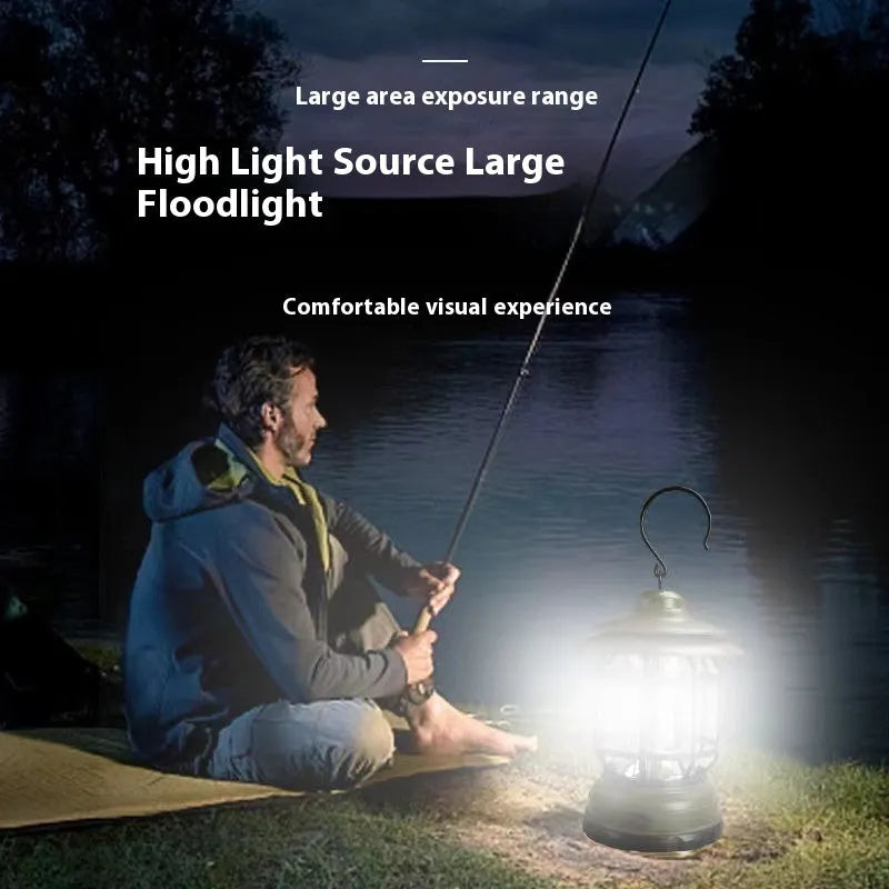 Portable LED camping lantern in dark green, black, or red with super bright illumination for barn and booth use