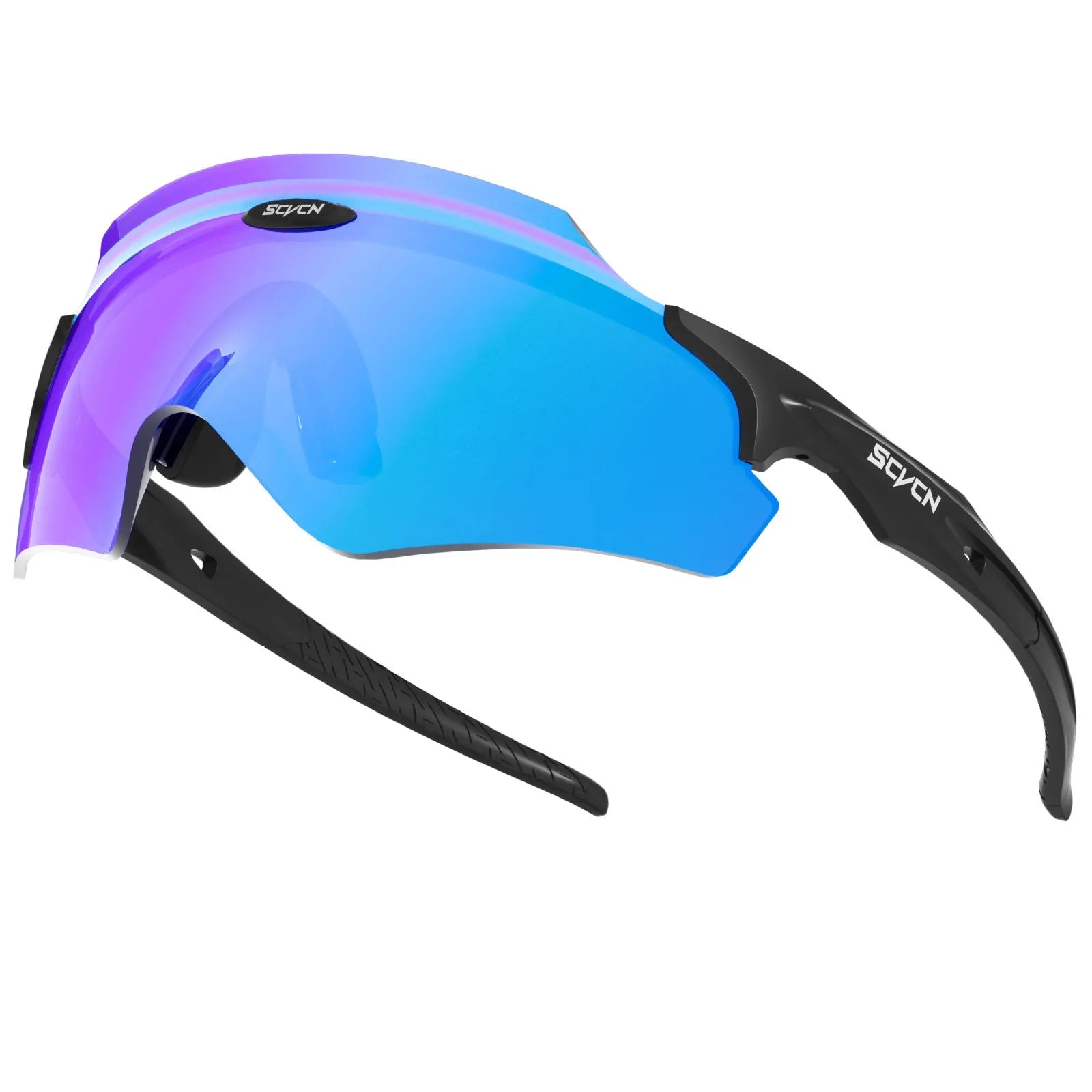 TR frameless windproof sports goggles with a colourful integrated lens, shown in multiple style colours.