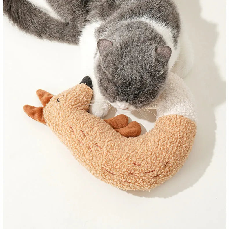 Cartoon fox and duckling plush dog toys with bite-resistant teddy velvet fabric