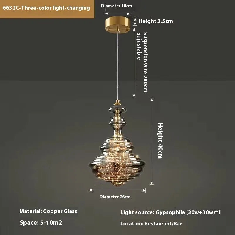 Modern glass droplight chandelier with adjustable height in contemporary lighting design