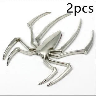 Gold zinc alloy metal spider decorative sticker on a white background