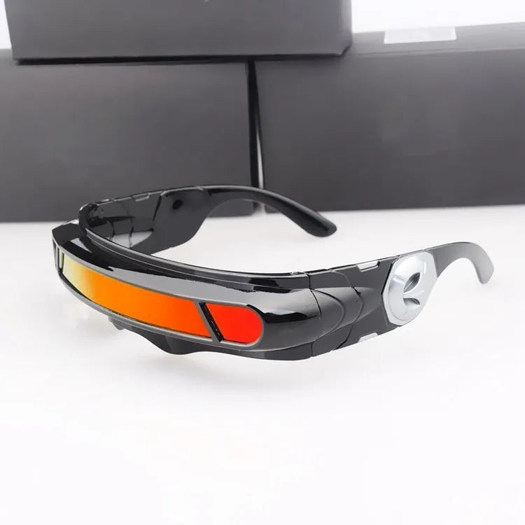 Black PC frame sports sunglasses with polarized colour film lenses for outdoor activities