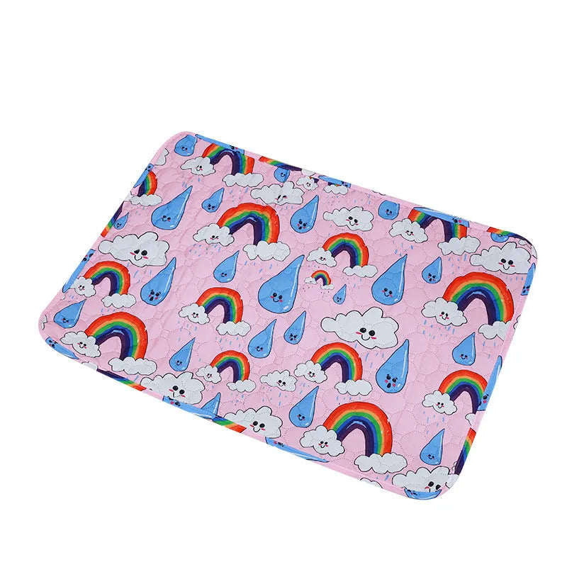 Reusable washable waterproof pet urine pad with animal pattern in multiple size options