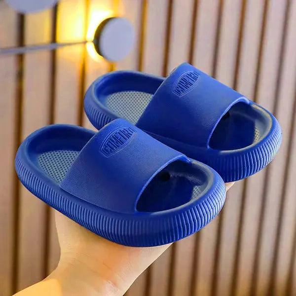 Children's mixed colour EVA slippers with non-slip soles in Blue, Green, Orange, Pink and Yellow options
