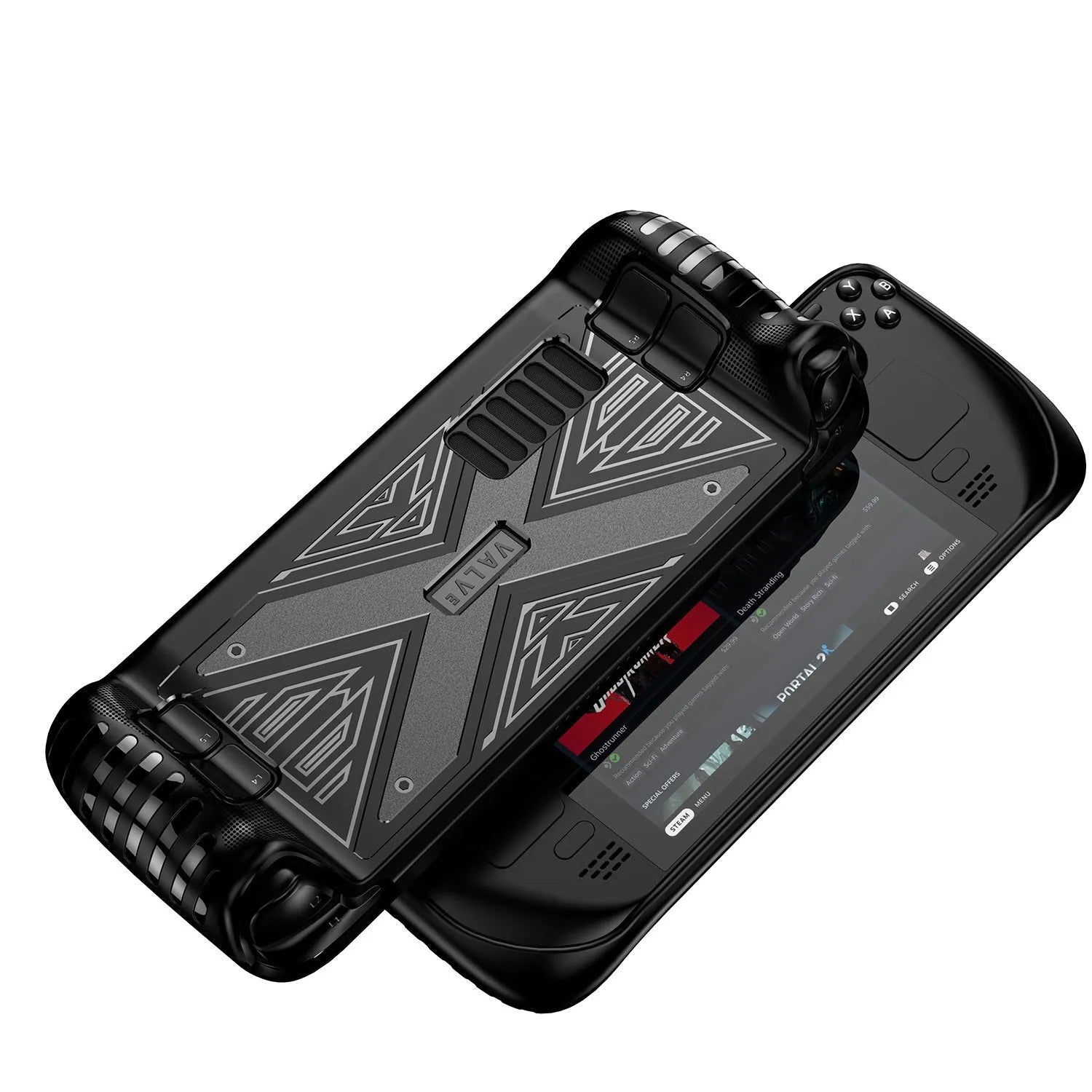 TPU protective case for Steam Deck game console in black, blue and red colour options