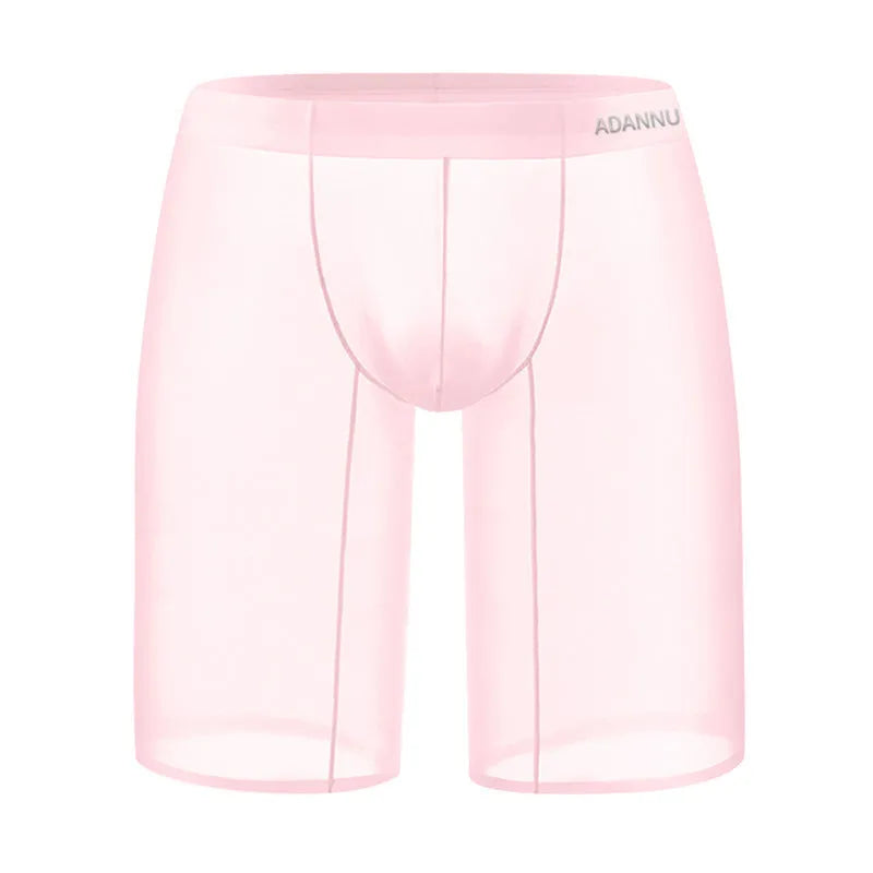 Men's solid colour mesh shorts with seamless construction and hip-lifting function