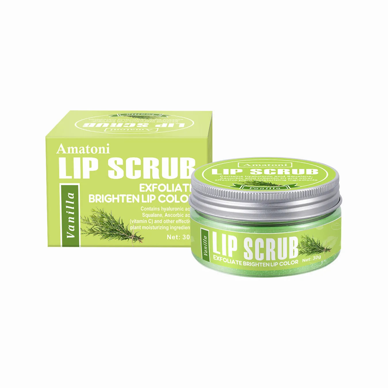 30g fruit flavour lip scrub cream in coconut, raspberry, vanilla, and watermelon options