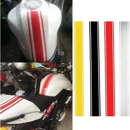 Long black reflective pinstripe motorcycle sticker for gas tank lid decoration
