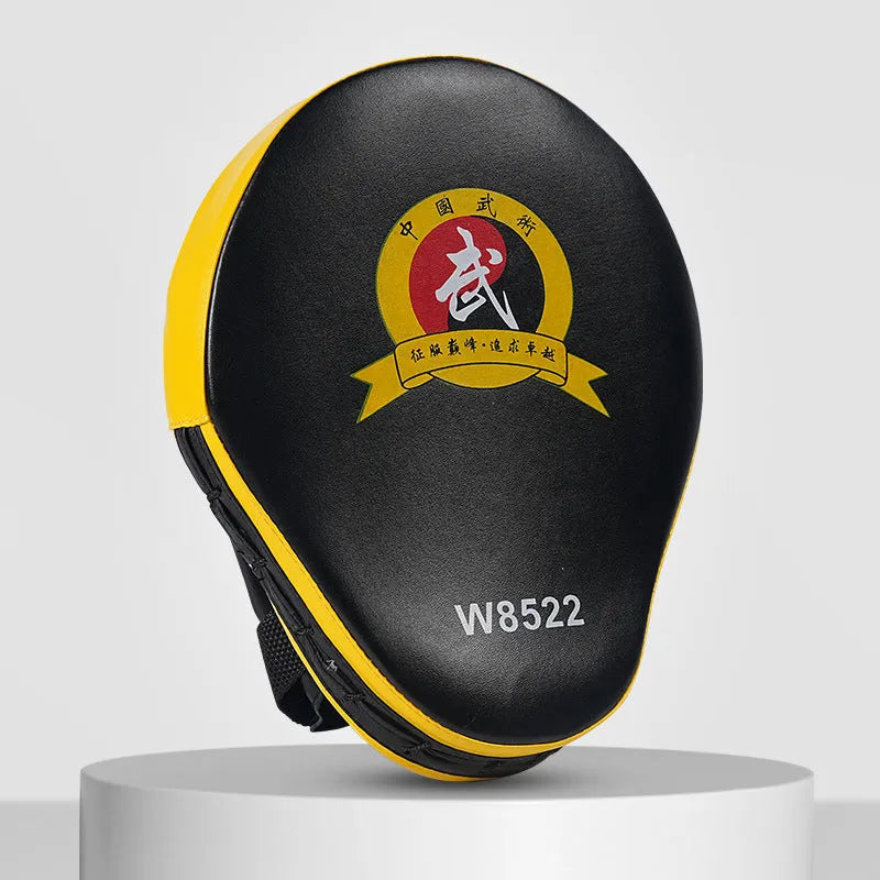 Vertical PU leather punch mitts for boxing and martial arts training with flat and curved design options