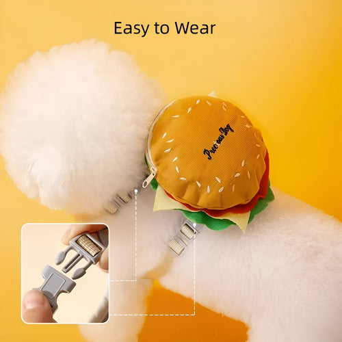 Cartoon hamburger design adjustable vest leash for dogs and cats in backpack escape-proof harness